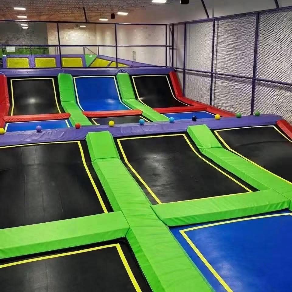 Dodgeball trampoline court at FunZ Trampoline Park Waterbury